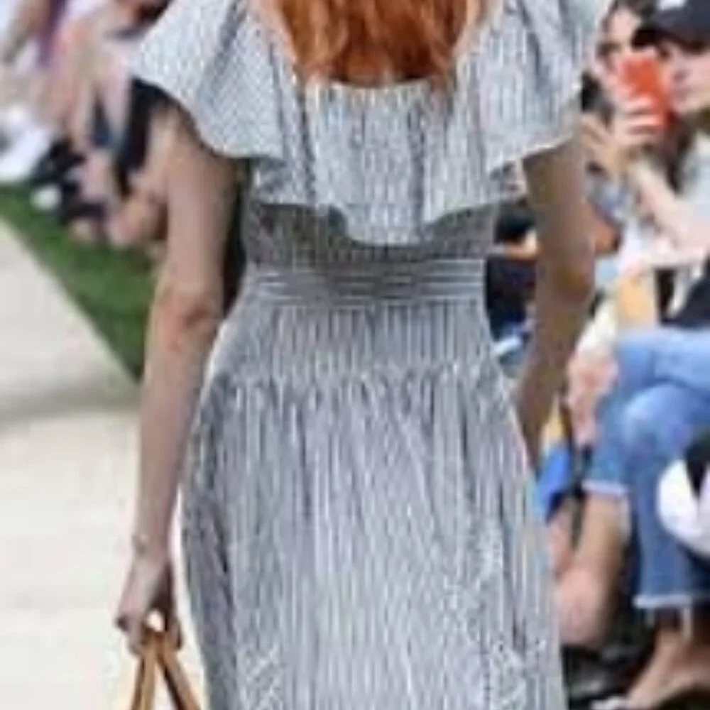 NWOT Tory Burch Summer 2019 Runway Stripe Eyelet Embroidered Maxi Dress S $548